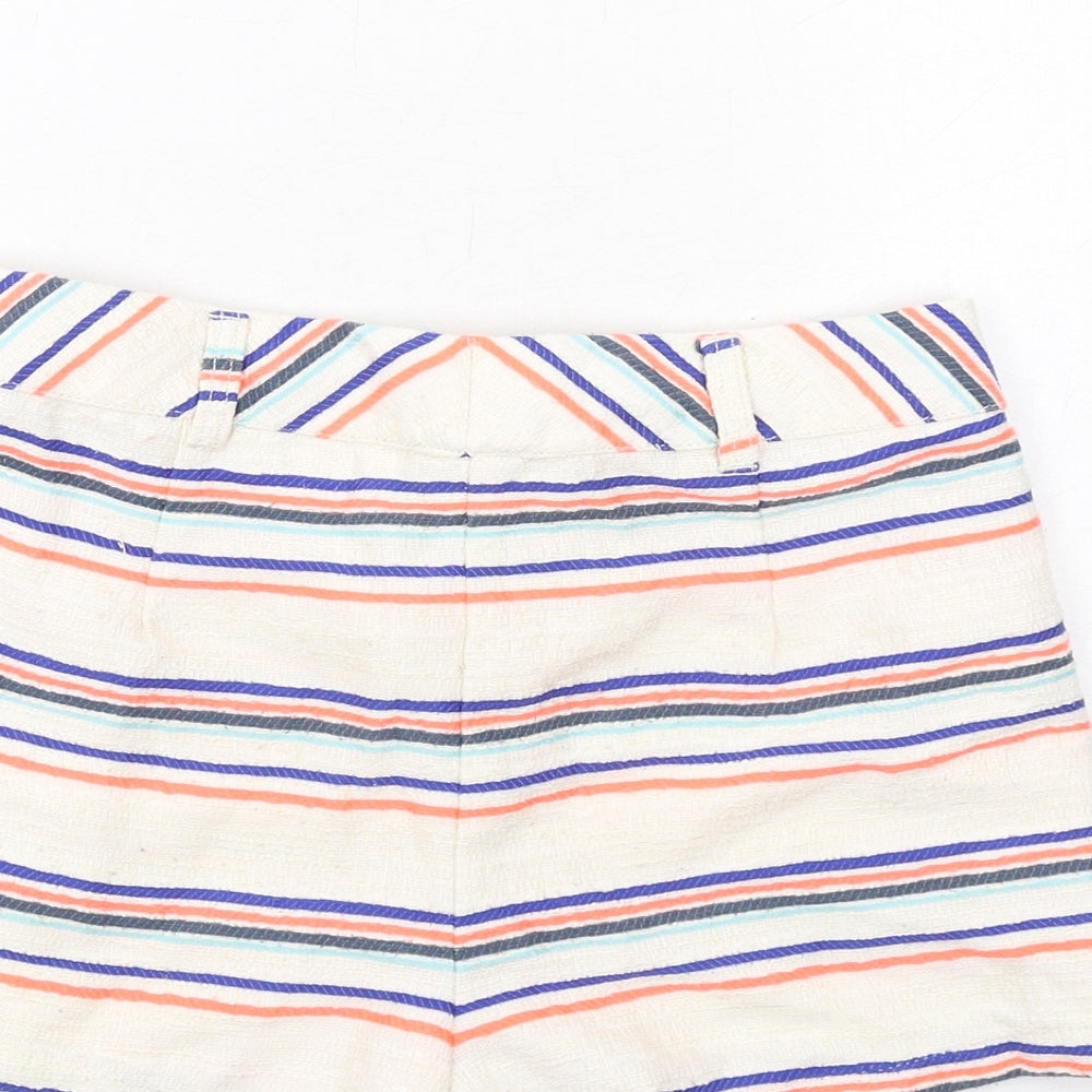 NEXT Girls Multicoloured Striped Polyester Boyfriend Shorts Size 12 Years Regular Zip