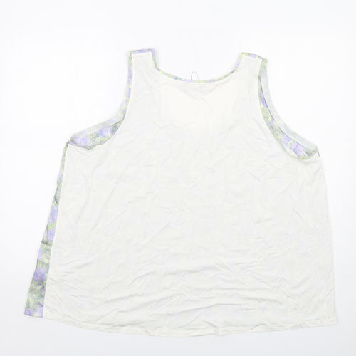 Marks and Spencer Womens Multicoloured Geometric Polyester Basic Tank Size 20 Round Neck