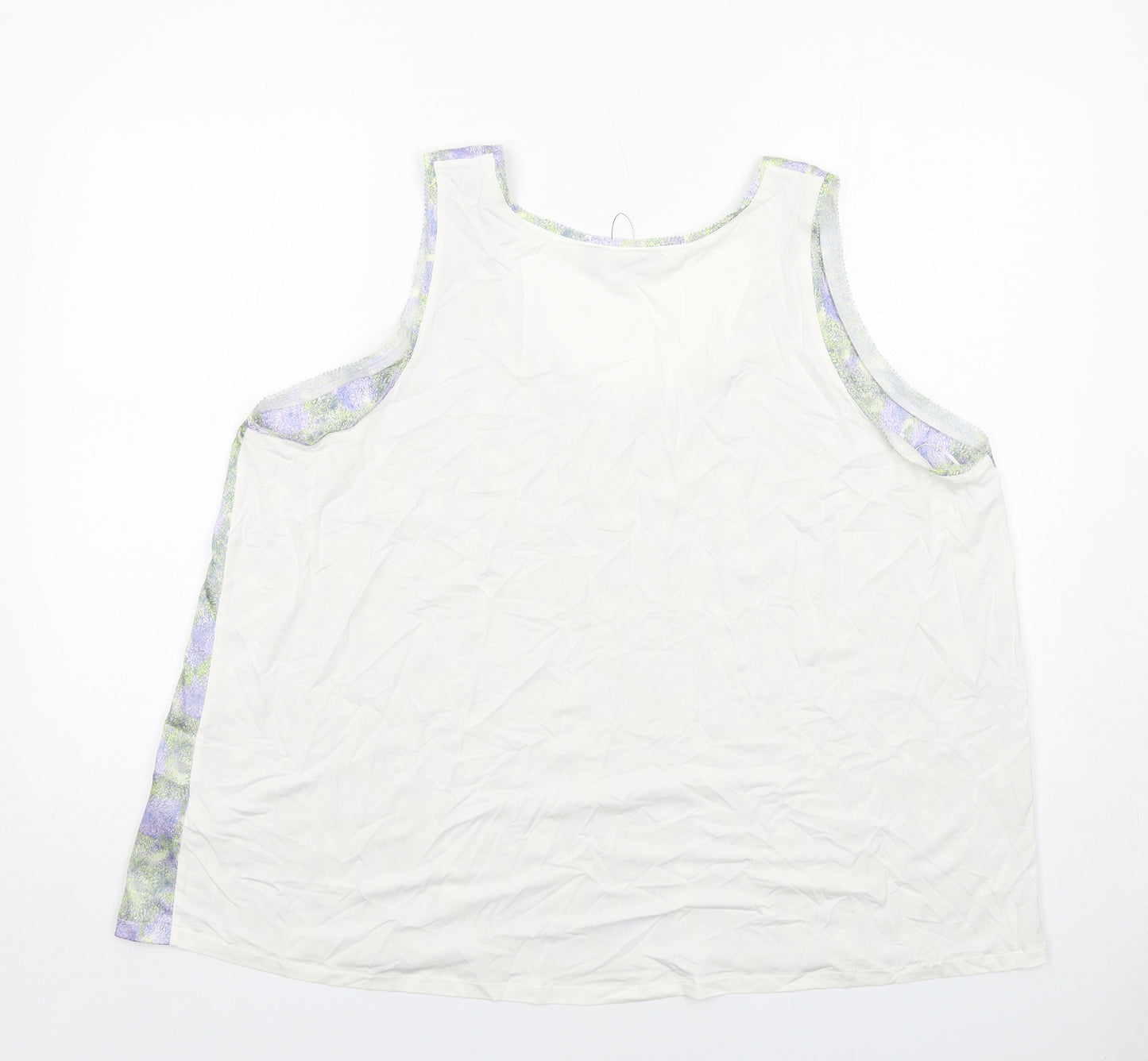 Marks and Spencer Womens Multicoloured Geometric Polyester Basic Tank Size 20 Round Neck