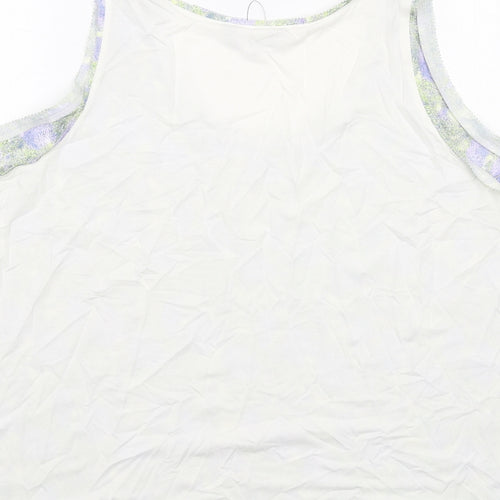 Marks and Spencer Womens Multicoloured Geometric Polyester Basic Tank Size 20 Round Neck