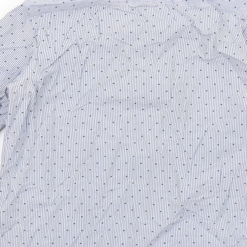 Gap Womens Blue Geometric Cotton Basic Button-Up Size XS Collared