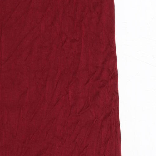 Boohoo Womens Red Viscose Tank Dress Size 10 Scoop Neck Pullover