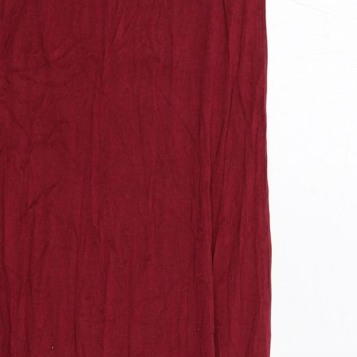 Boohoo Womens Red Viscose Tank Dress Size 10 Scoop Neck Pullover