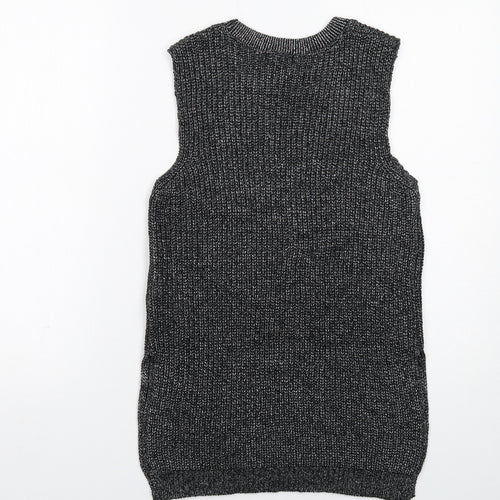 Topshop Womens Black Round Neck Acrylic Pullover Jumper Size 8