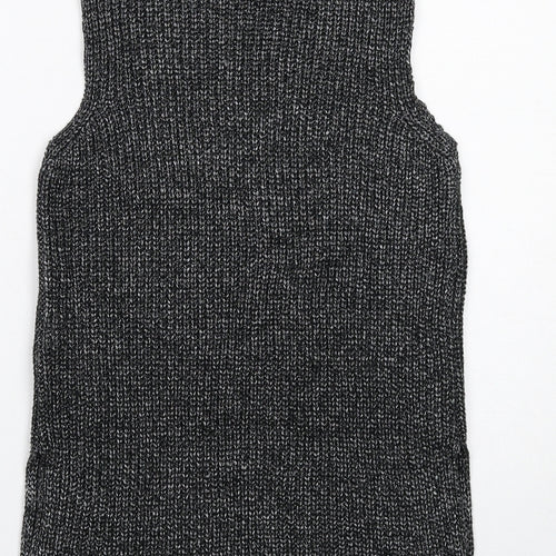 Topshop Womens Black Round Neck Acrylic Pullover Jumper Size 8