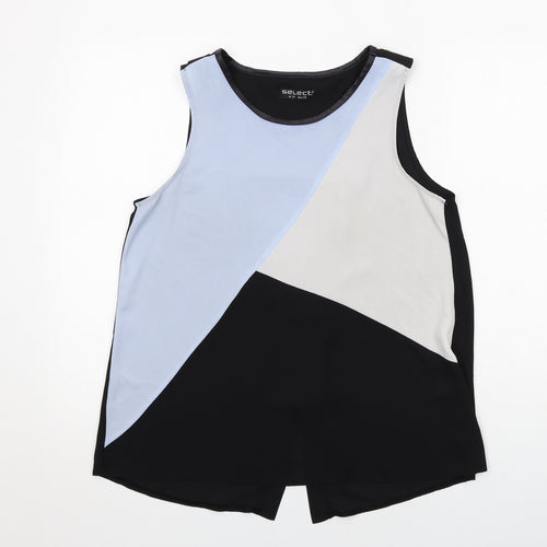 Select Womens Black Polyester Basic Tank Size 14 Round Neck