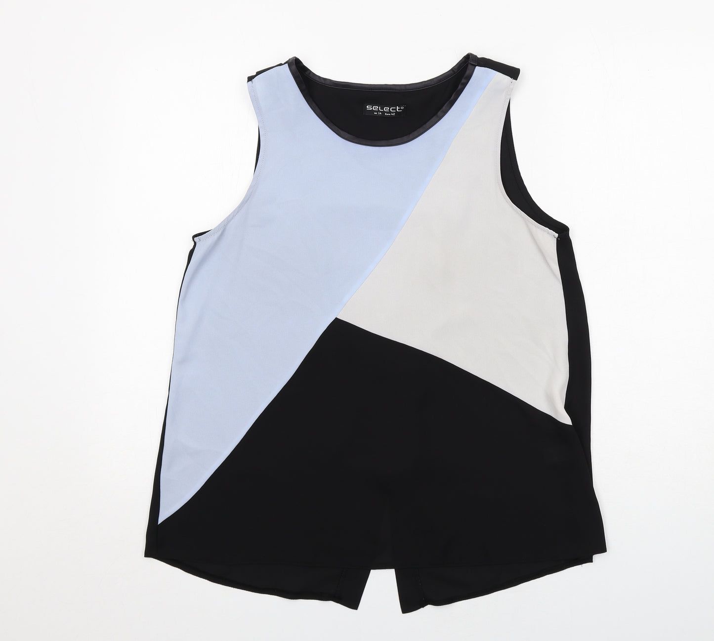 Select Womens Black Polyester Basic Tank Size 14 Round Neck