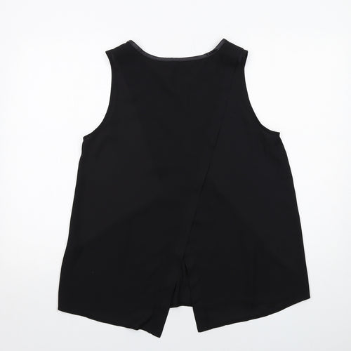 Select Womens Black Polyester Basic Tank Size 14 Round Neck