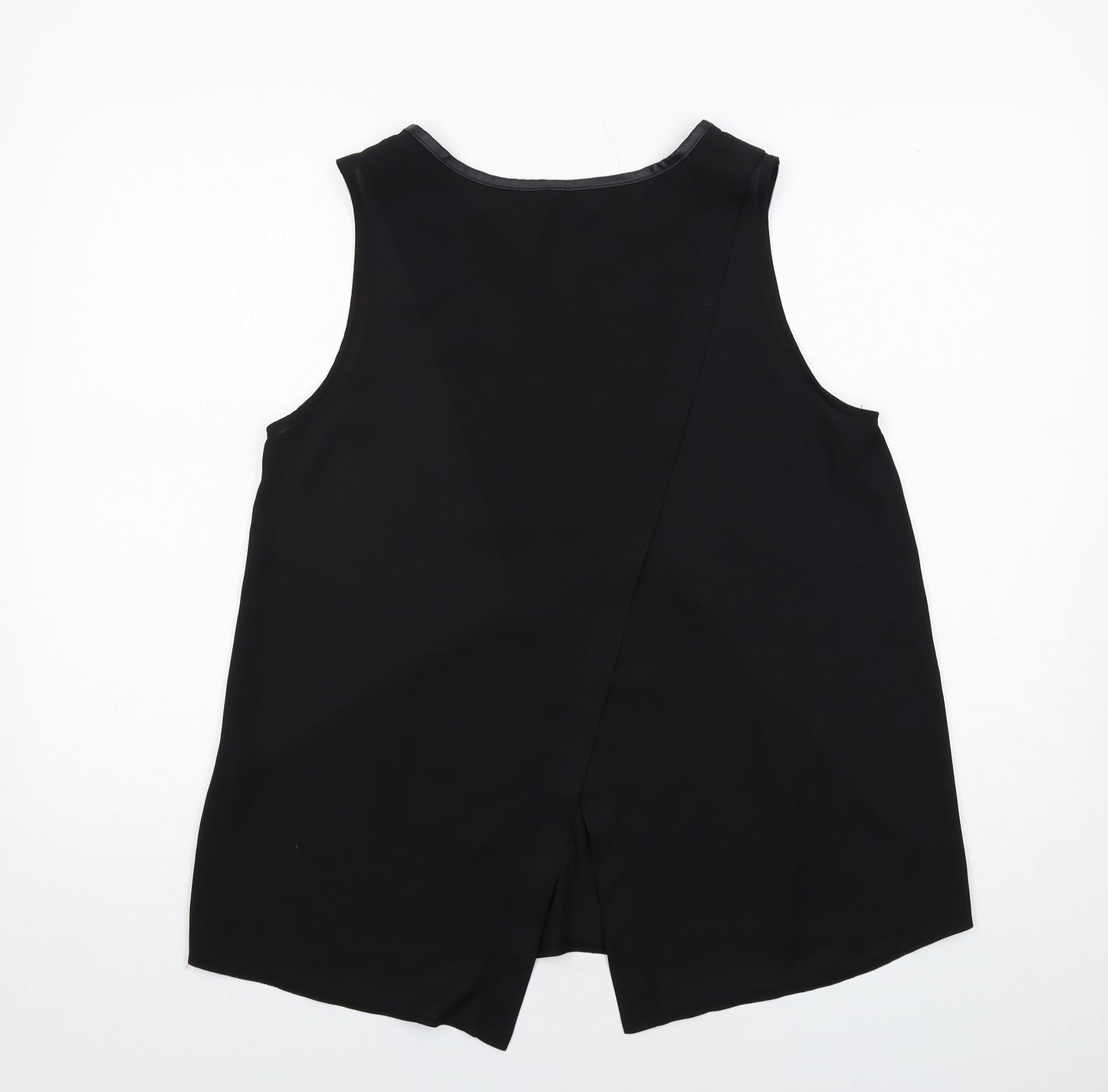 Select Womens Black Polyester Basic Tank Size 14 Round Neck