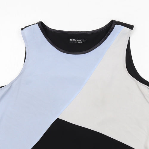 Select Womens Black Polyester Basic Tank Size 14 Round Neck