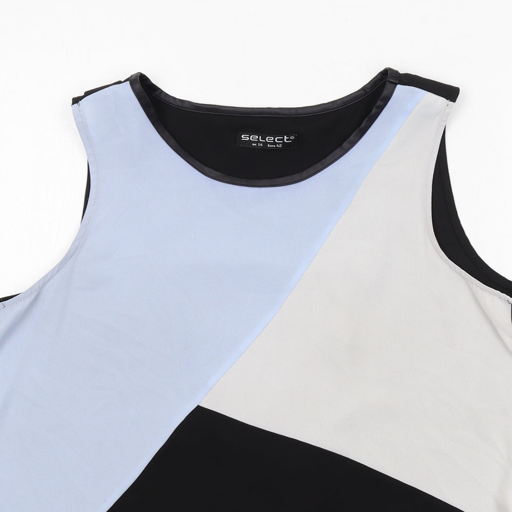 Select Womens Black Polyester Basic Tank Size 14 Round Neck