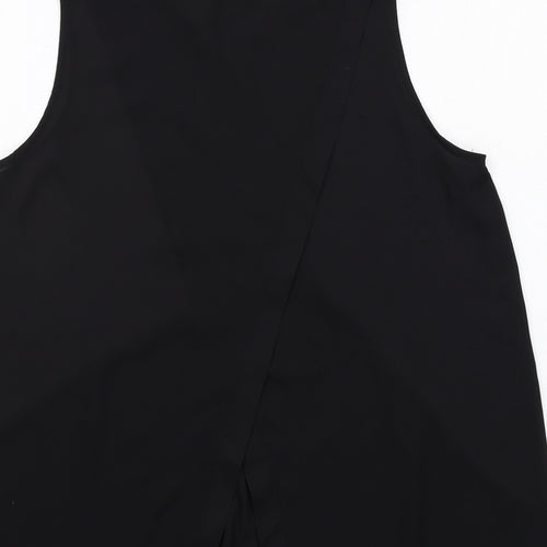 Select Womens Black Polyester Basic Tank Size 14 Round Neck