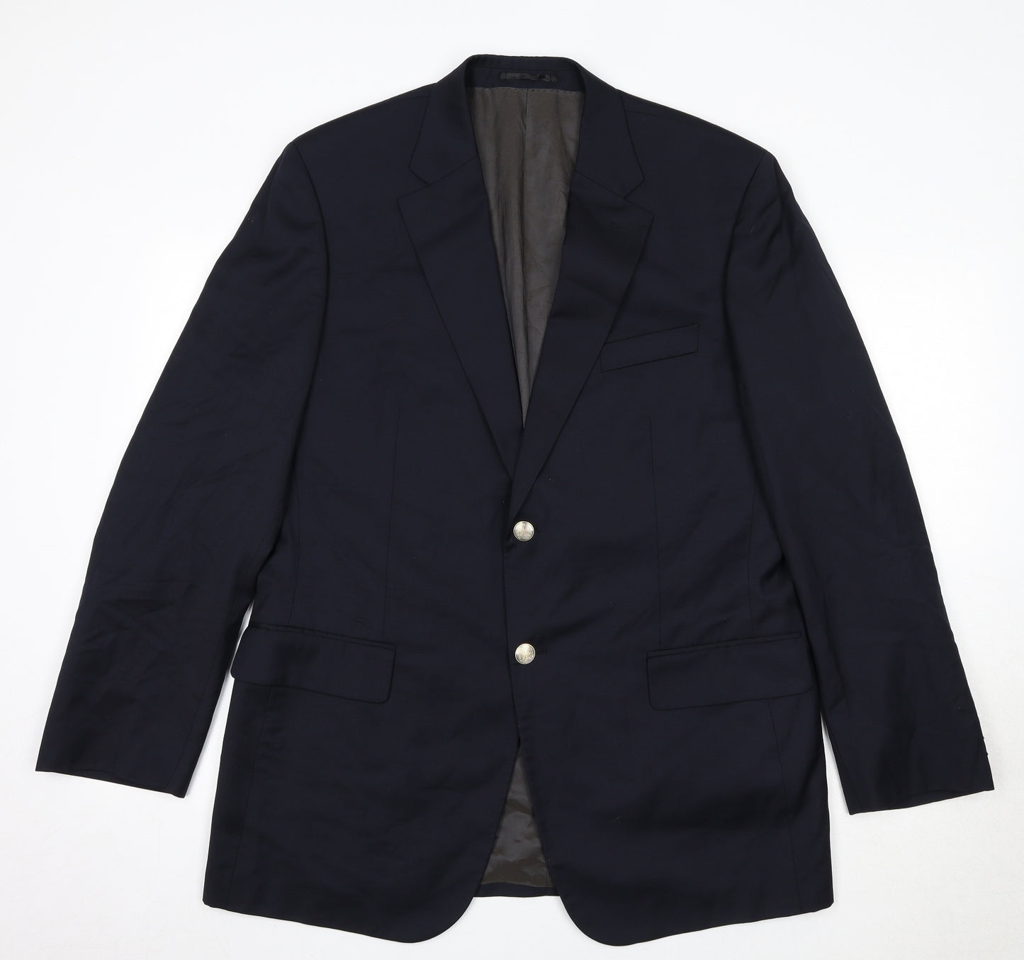 Austin Reed Mens Blue Wool Jacket Blazer Size 46 Regular