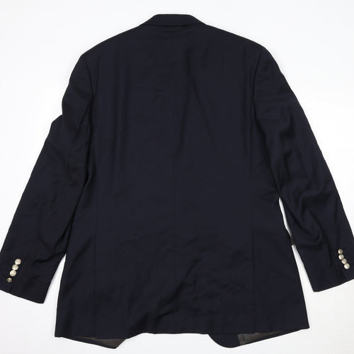 Austin Reed Mens Blue Wool Jacket Blazer Size 46 Regular