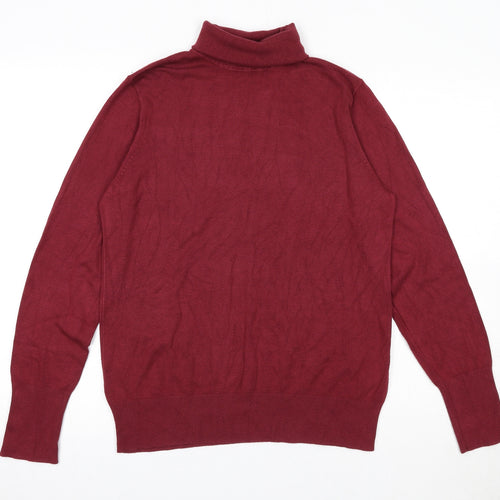 St Bernard Womens Red Roll Neck Viscose Pullover Jumper Size L