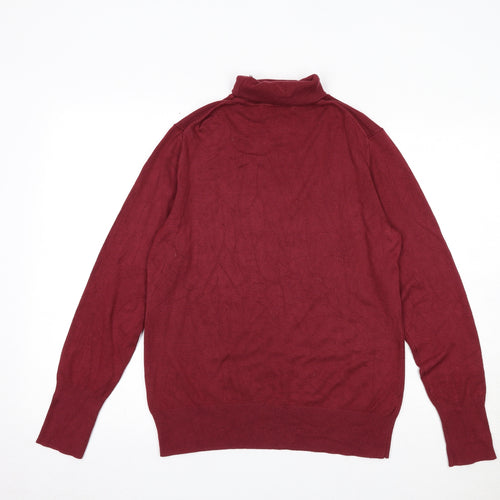 St Bernard Womens Red Roll Neck Viscose Pullover Jumper Size L