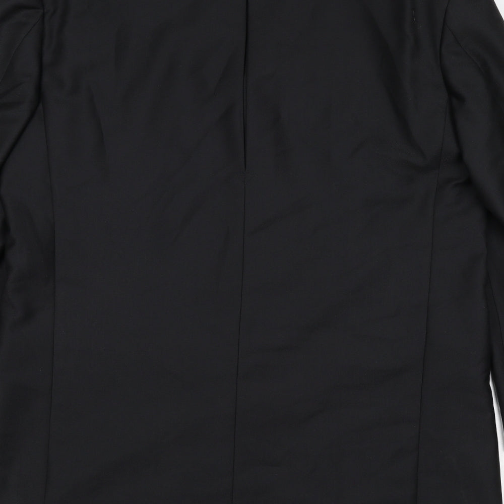 Pallini Mens Black Polyester Jacket Blazer Size 48 Regular - Longline
