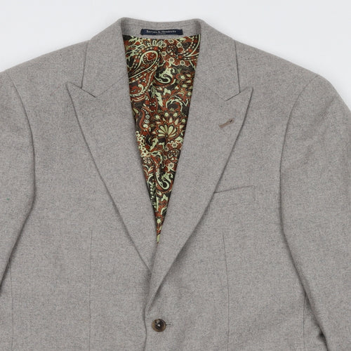 Sawyers & Hendricks Mens Grey Wool Jacket Blazer Size 38 Regular