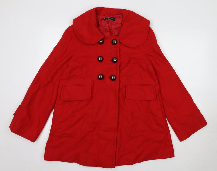 French Connection Womens Red Jacket Size 8 Button