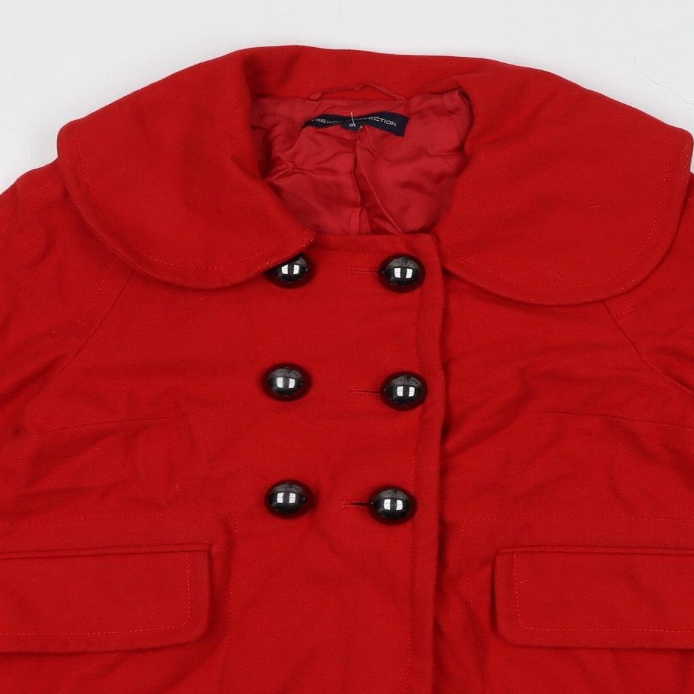 French Connection Womens Red Jacket Size 8 Button