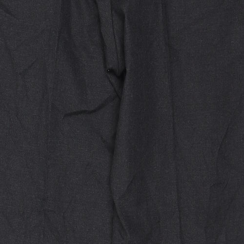 Moss Mens Grey Polyester Trousers Size 38 in L30 in Regular Zip