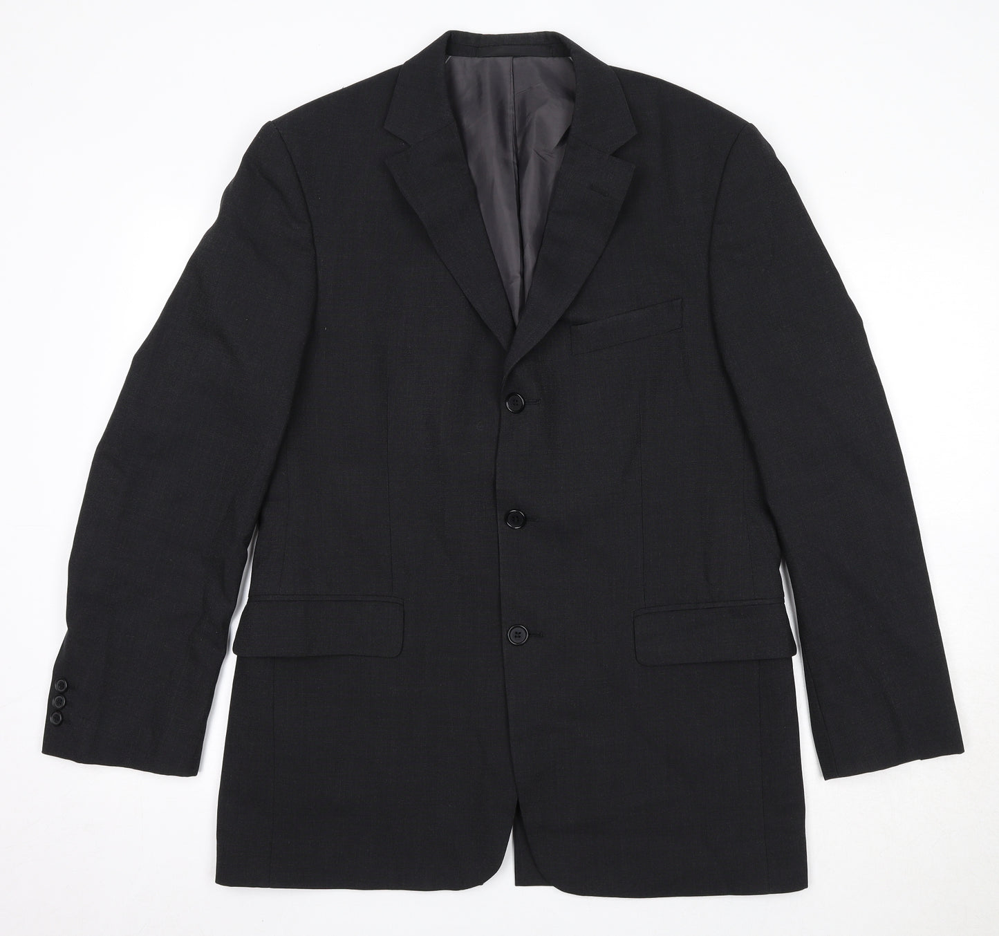 Marks and Spencer Mens Black Polyester Jacket Suit Jacket Size 40 Regular