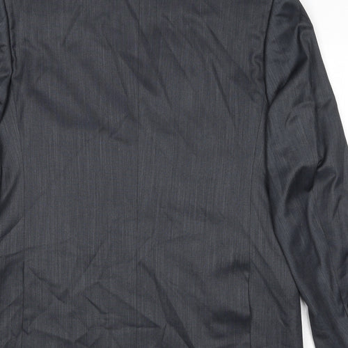 Pamoni Mens Grey Polyester Jacket Suit Jacket Size 40 Regular