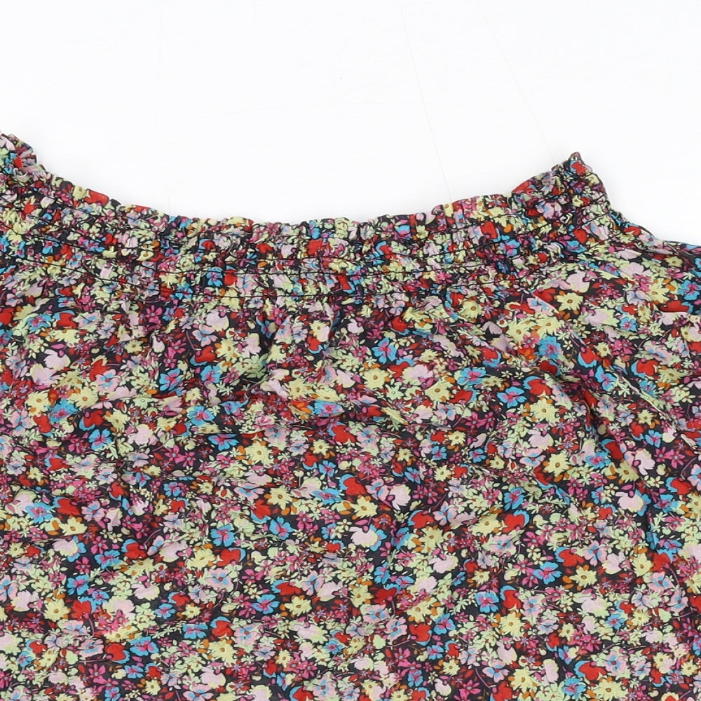 Hush Womens Multicoloured Floral Cotton Basic Blouse Size 12 Off the Shoulder