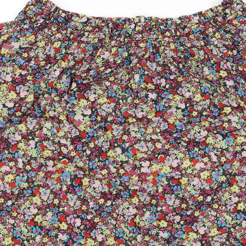 Hush Womens Multicoloured Floral Cotton Basic Blouse Size 12 Off the Shoulder