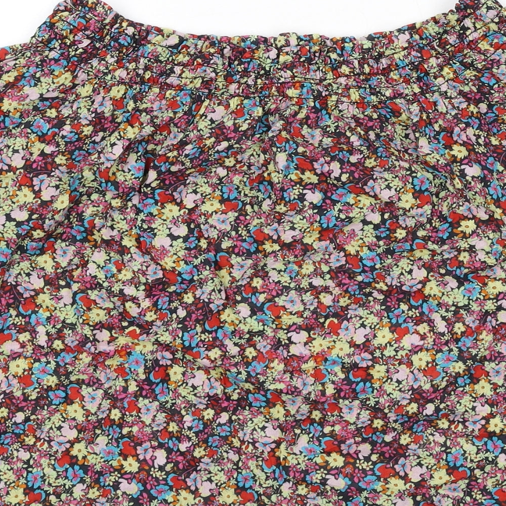 Hush Womens Multicoloured Floral Cotton Basic Blouse Size 12 Off the Shoulder
