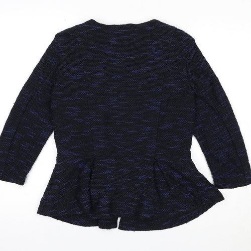 Divided by H&M Womens Blue Geometric Jacket Size 8 Zip
