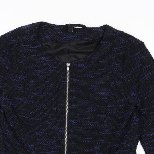 Divided by H&M Womens Blue Geometric Jacket Size 8 Zip