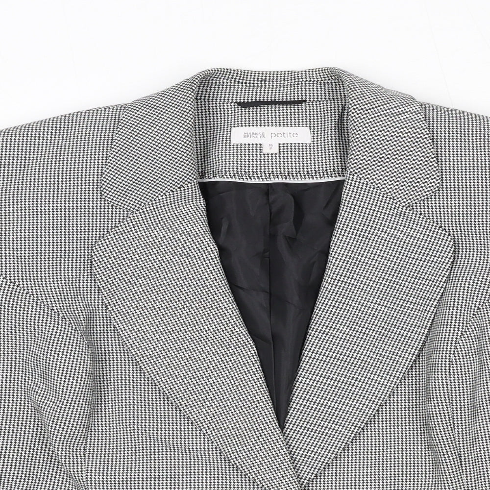 Marks and Spencer Womens Black Polyester Jacket Blazer Size 16
