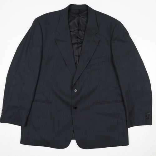 Wellington Mens Black Striped Wool Jacket Suit Jacket Size 48 Regular