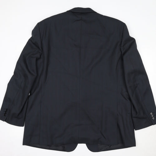 Wellington Mens Black Striped Wool Jacket Suit Jacket Size 48 Regular