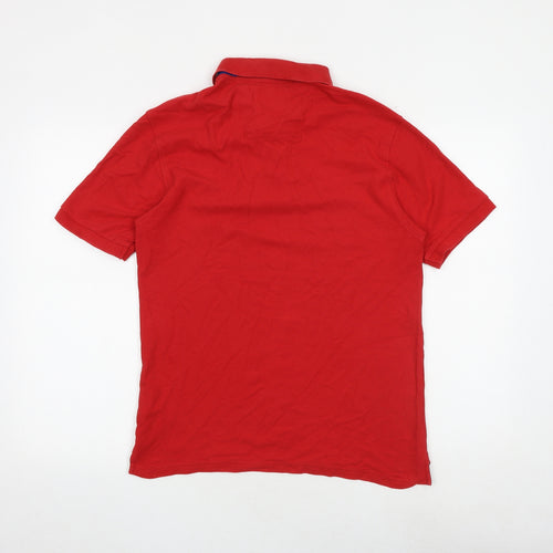 Blue Harbour Mens Red 100% Cotton Polo Size S Collared Button
