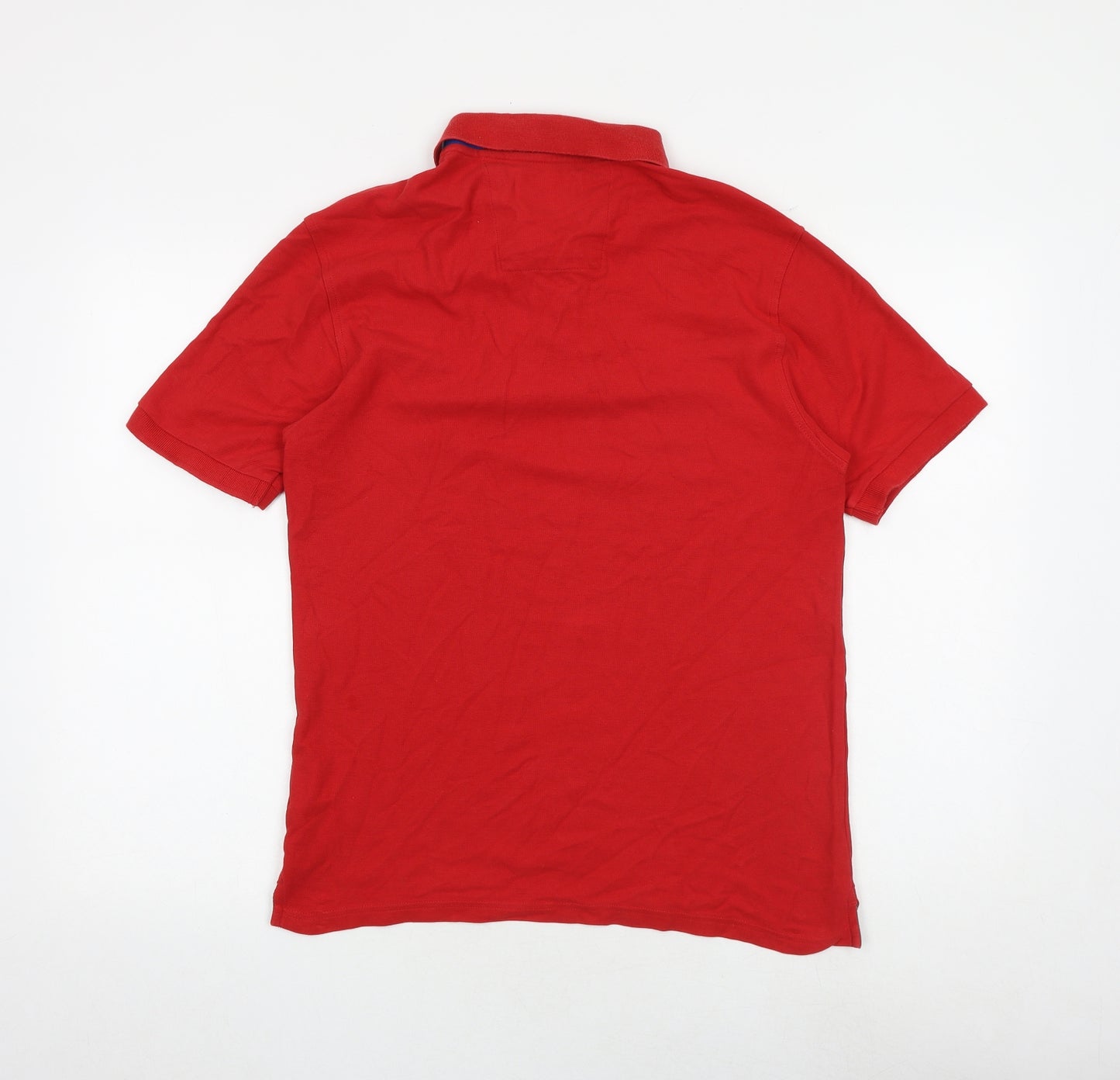 Blue Harbour Mens Red 100% Cotton Polo Size S Collared Button