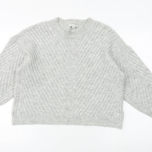 Marks and Spencer Womens Grey Round Neck Acrylic Pullover Jumper Size XS