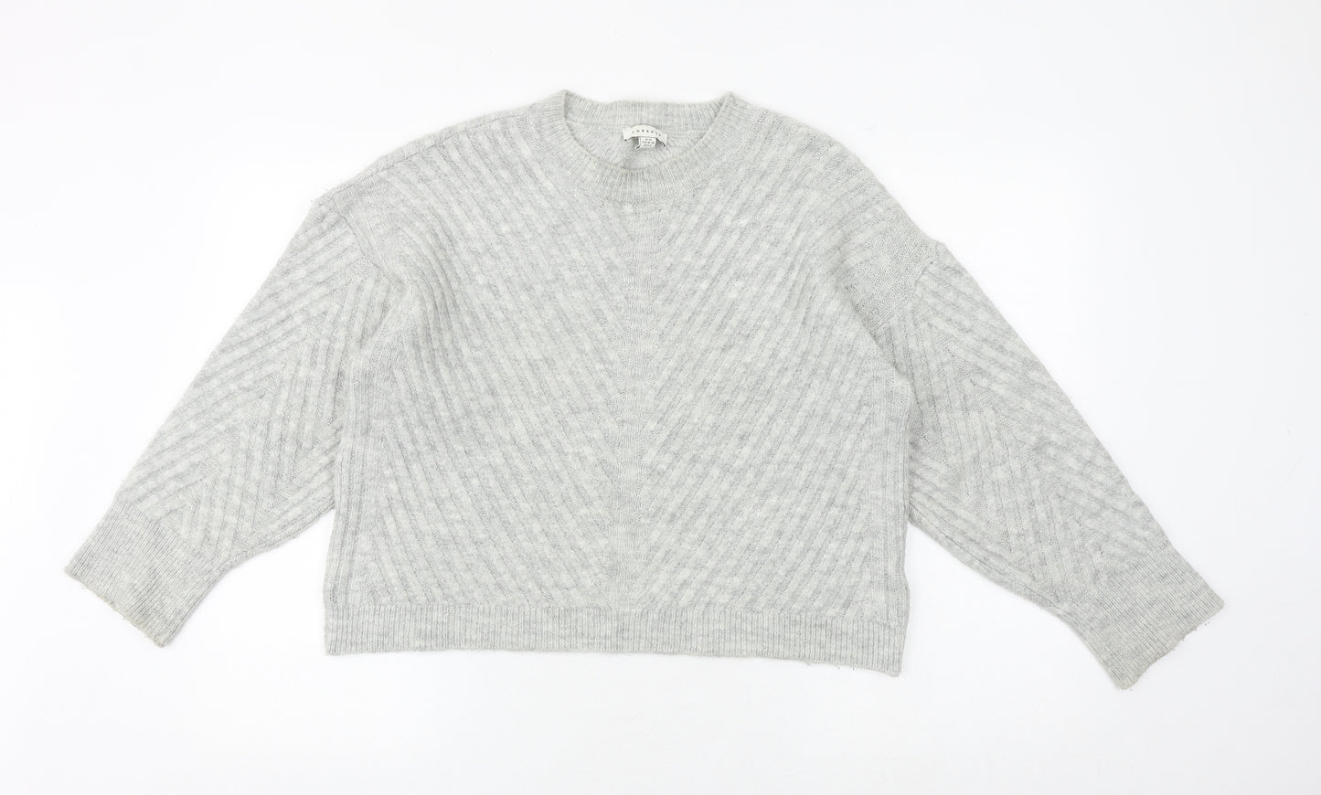 Marks and Spencer Womens Grey Round Neck Acrylic Pullover Jumper Size XS