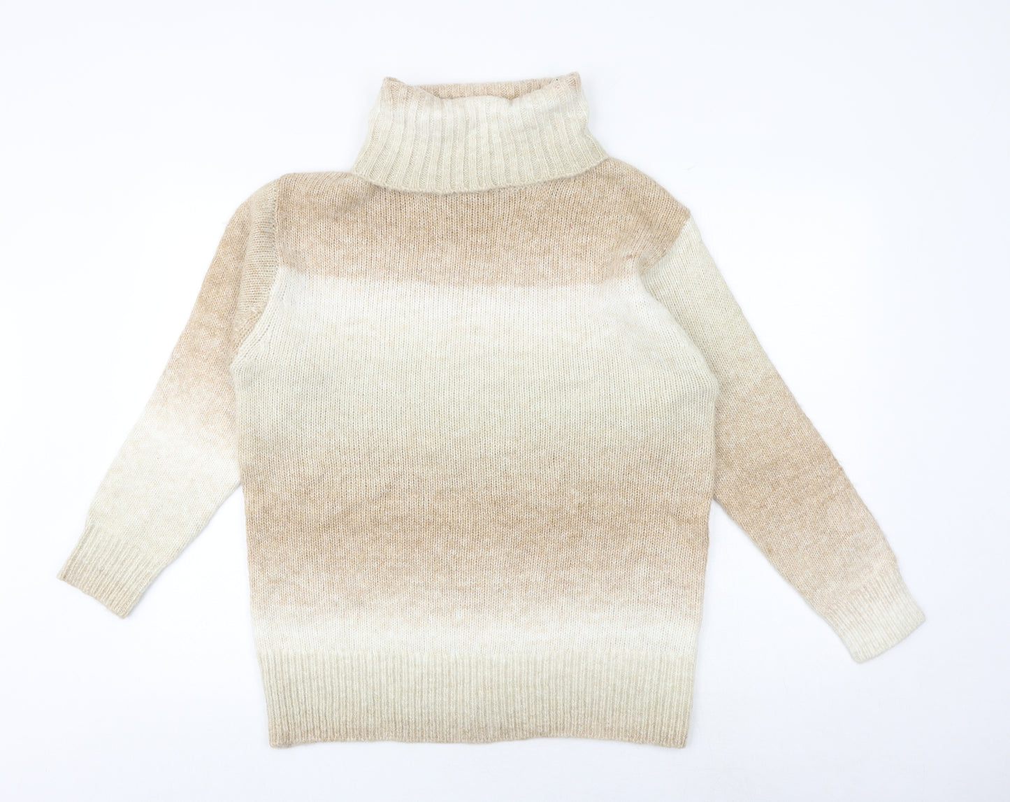 Marks and Spencer Womens Brown Roll Neck Acrylic Pullover Jumper Size S