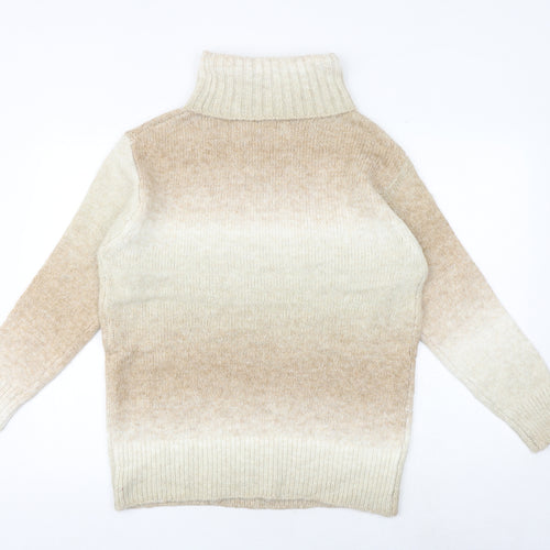 Marks and Spencer Womens Brown Roll Neck Acrylic Pullover Jumper Size S