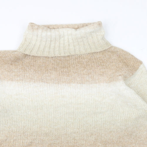 Marks and Spencer Womens Brown Roll Neck Acrylic Pullover Jumper Size S