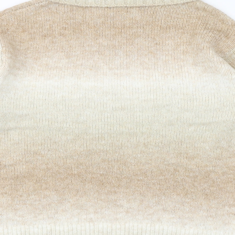 Marks and Spencer Womens Brown Roll Neck Acrylic Pullover Jumper Size S