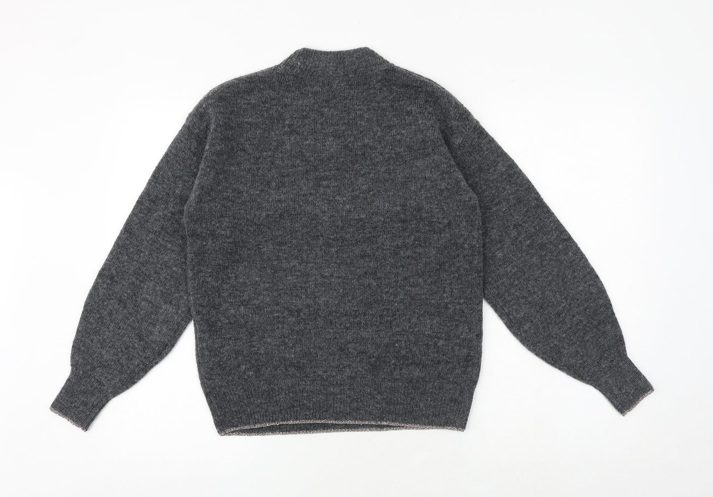 Marks and Spencer Womens Grey Round Neck Polyester Pullover Jumper Size XS - Star