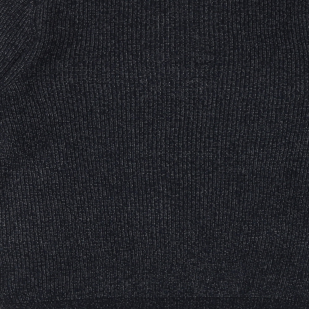 Marks and Spencer Mens Black Round Neck Polyamide Pullover Jumper Size M Long Sleeve