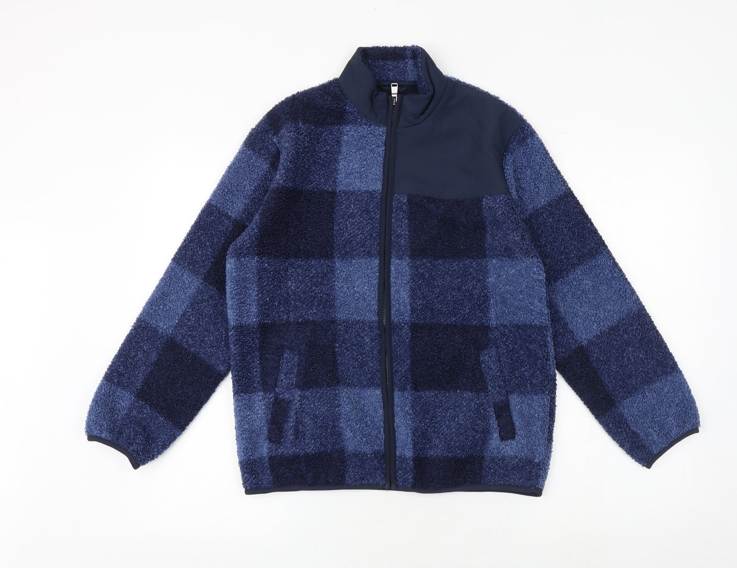 Marks and Spencer Boys Blue Check Jacket Size 12-13 Years Zip