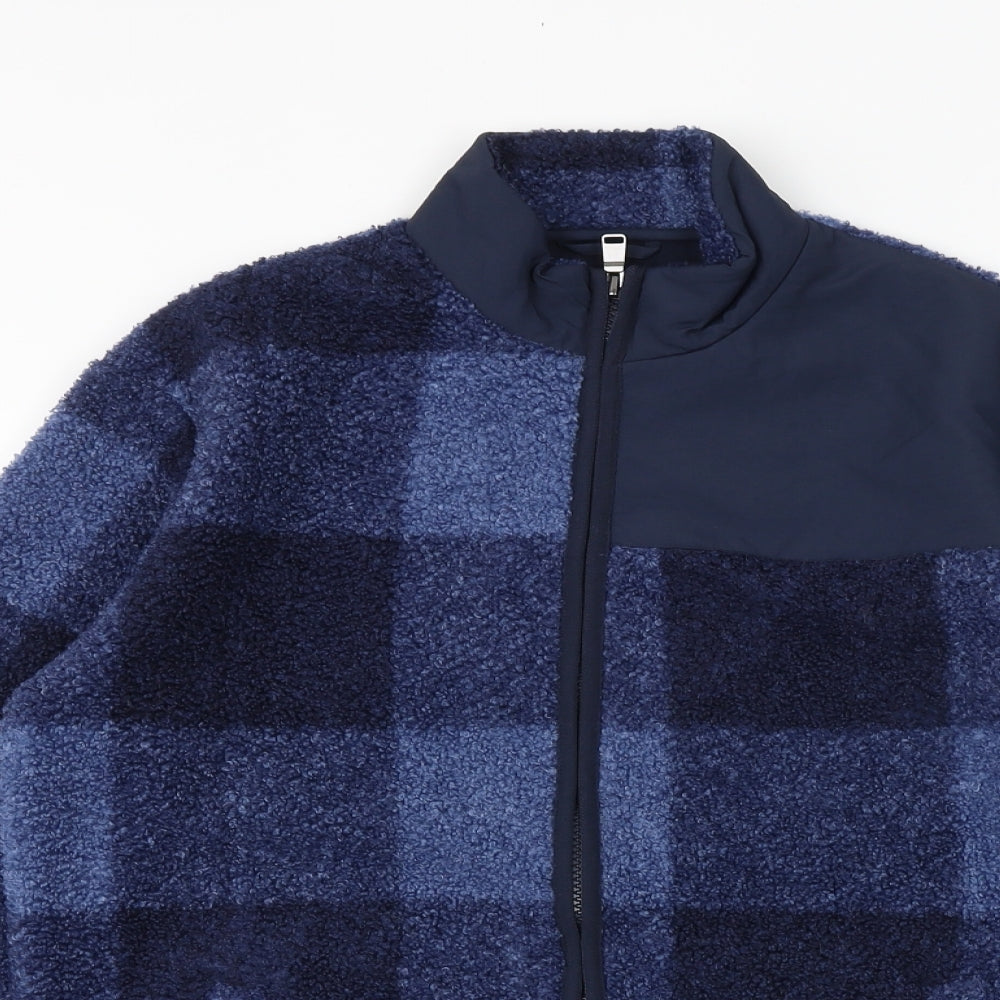 Marks and Spencer Boys Blue Check Jacket Size 12-13 Years Zip