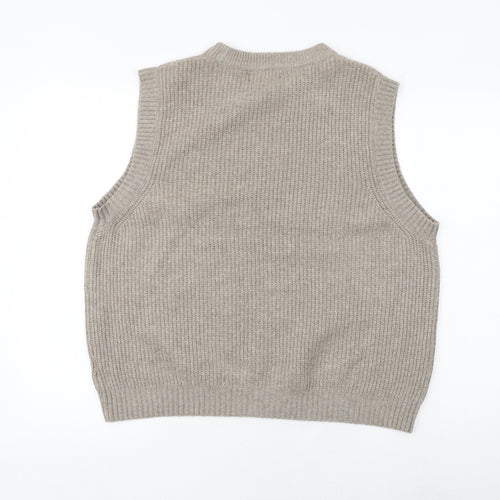 Marks and Spencer Womens Brown Round Neck Polyester Vest Jumper Size L