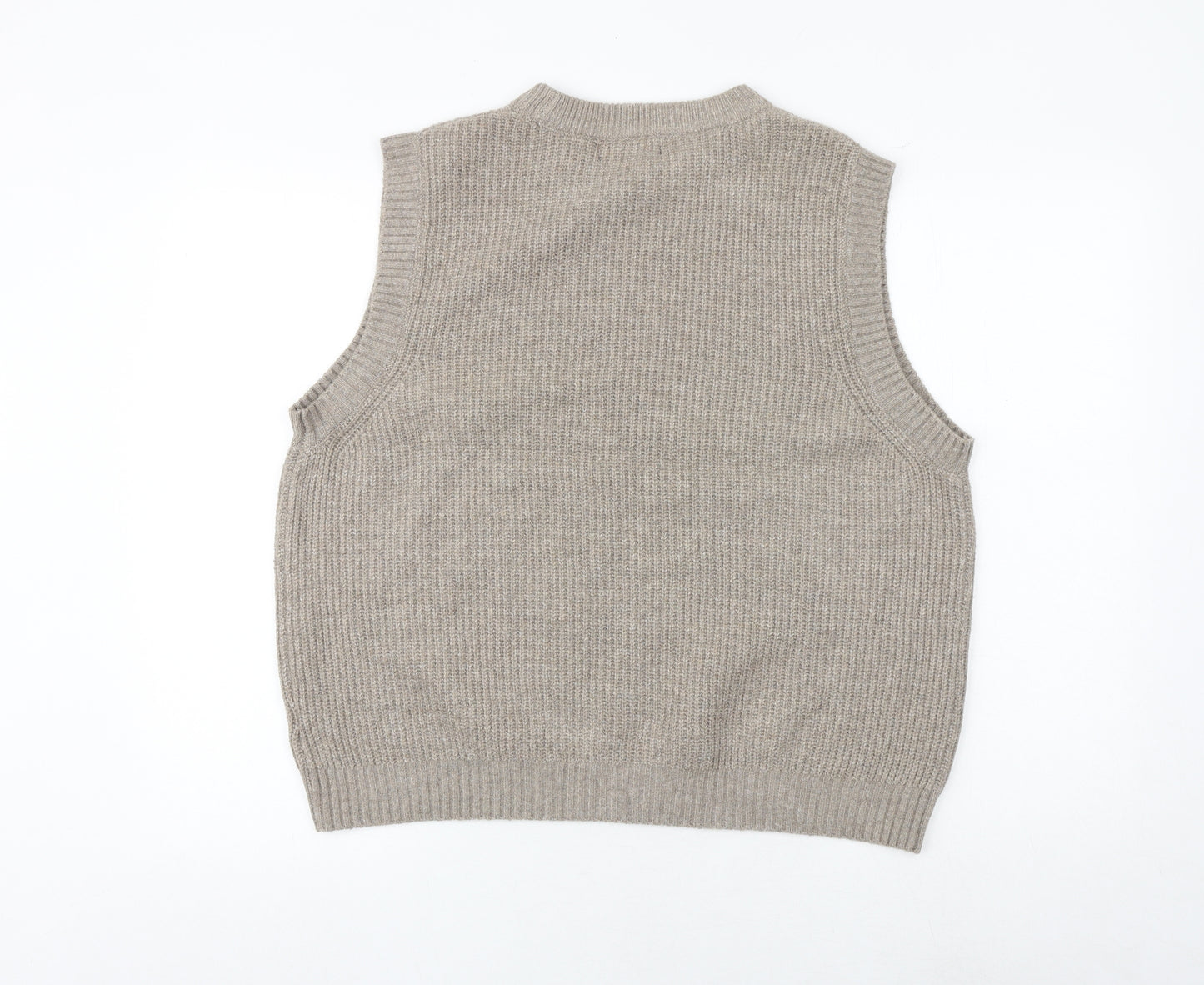 Marks and Spencer Womens Brown Round Neck Polyester Vest Jumper Size L