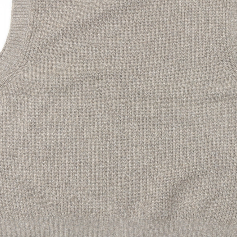Marks and Spencer Womens Brown Round Neck Polyester Vest Jumper Size L